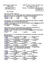 Đề kiểm tra học kỳ I môn Tiếng Anh Lớp 10 - Mã đề 510 - Năm học 2018-2019 - Sở giáo dục và đào tạo Quảng Nam